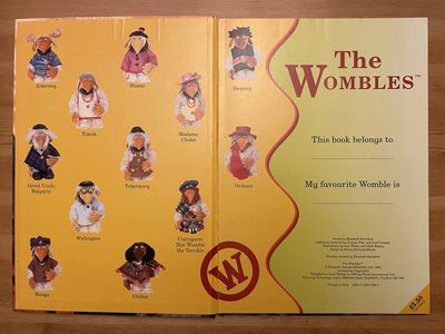 Inside cover of the 1999 Wombles annual