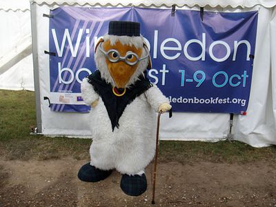 Great Uncle Bulgaria outside the Wimbledon BookFest tent