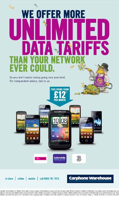 Carphone Warehouse advert with Tobermory