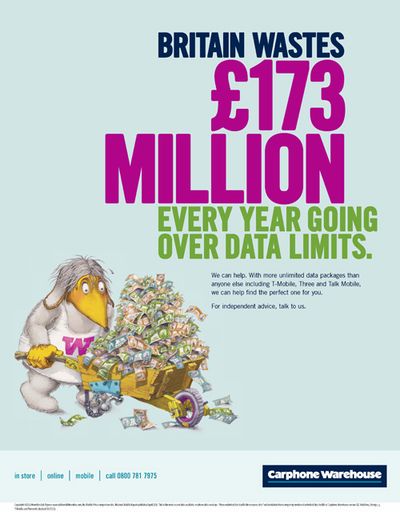 Carphone Warehouse advert with Tomsk