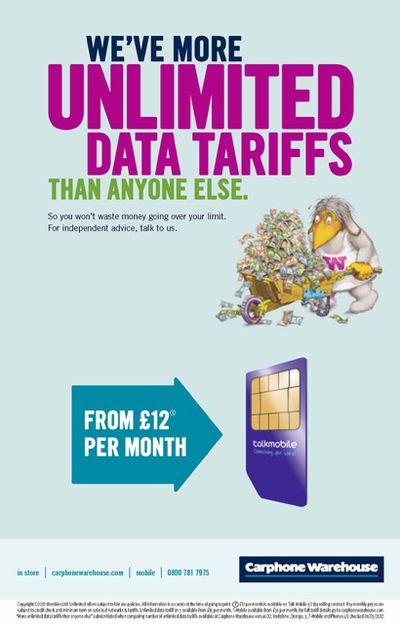 Carphone Warehouse advert with Tomsk