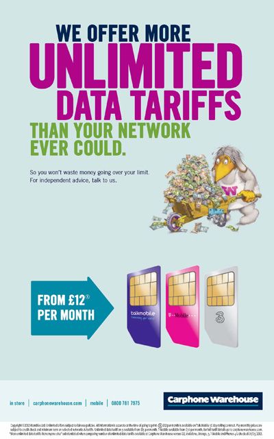 Carphone Warehouse advert with Tomsk