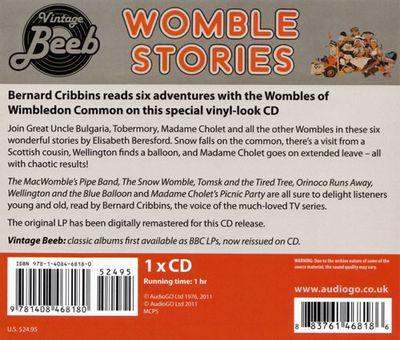 Back cover of Womble Stories CD Back cover of Womble Stories CD