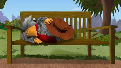 New CGI Orinoco having 40 winks on a bench