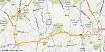 Sutton route map Sutton route map