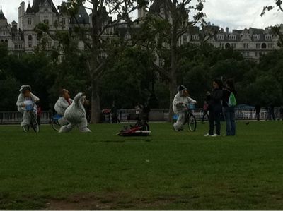 The Wombles band riding London bikes The Wombles band riding London bikes