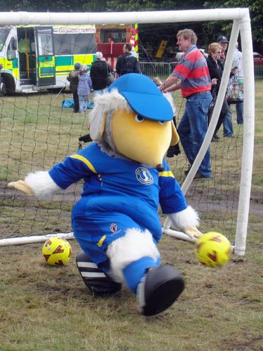 Haydon the Womble in goal