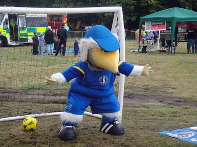 Haydon the Womble in goal